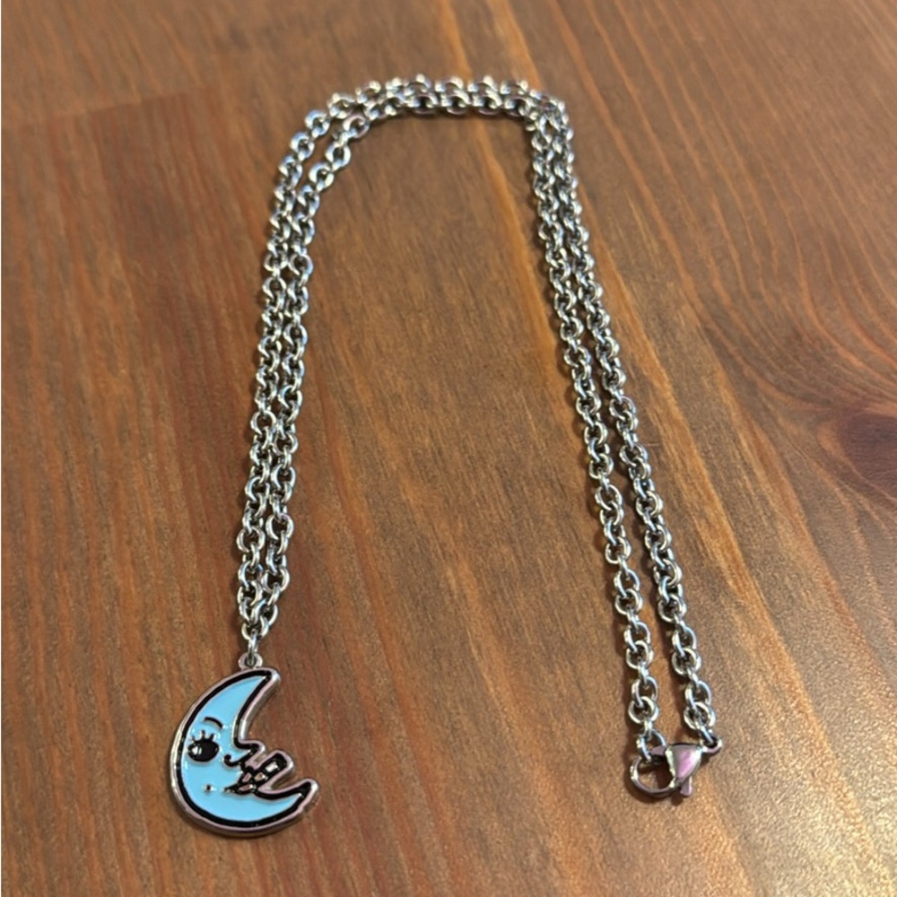 Silver Moon Pendant Necklace